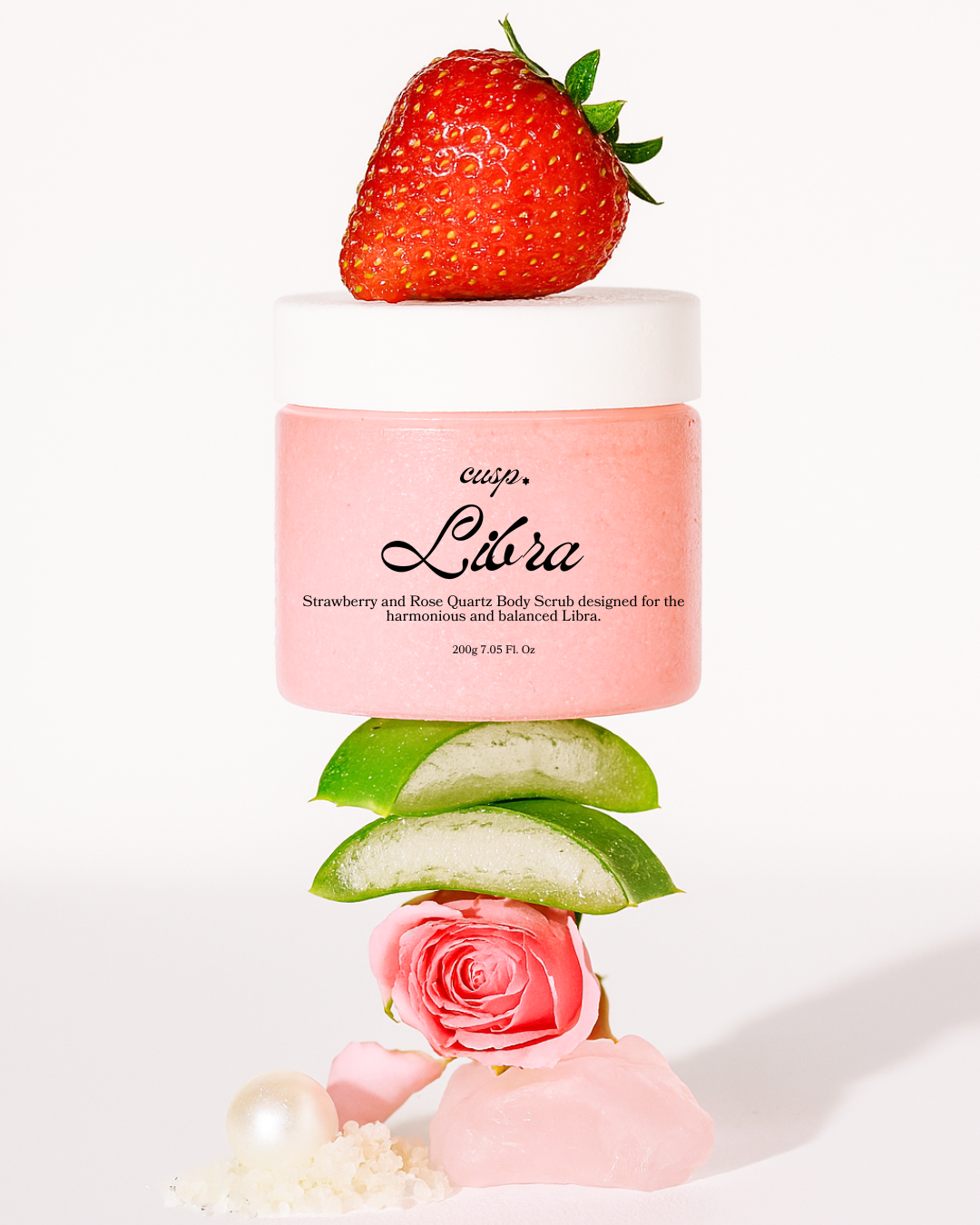 Libra Strawberry and Rose Quartz Scrub