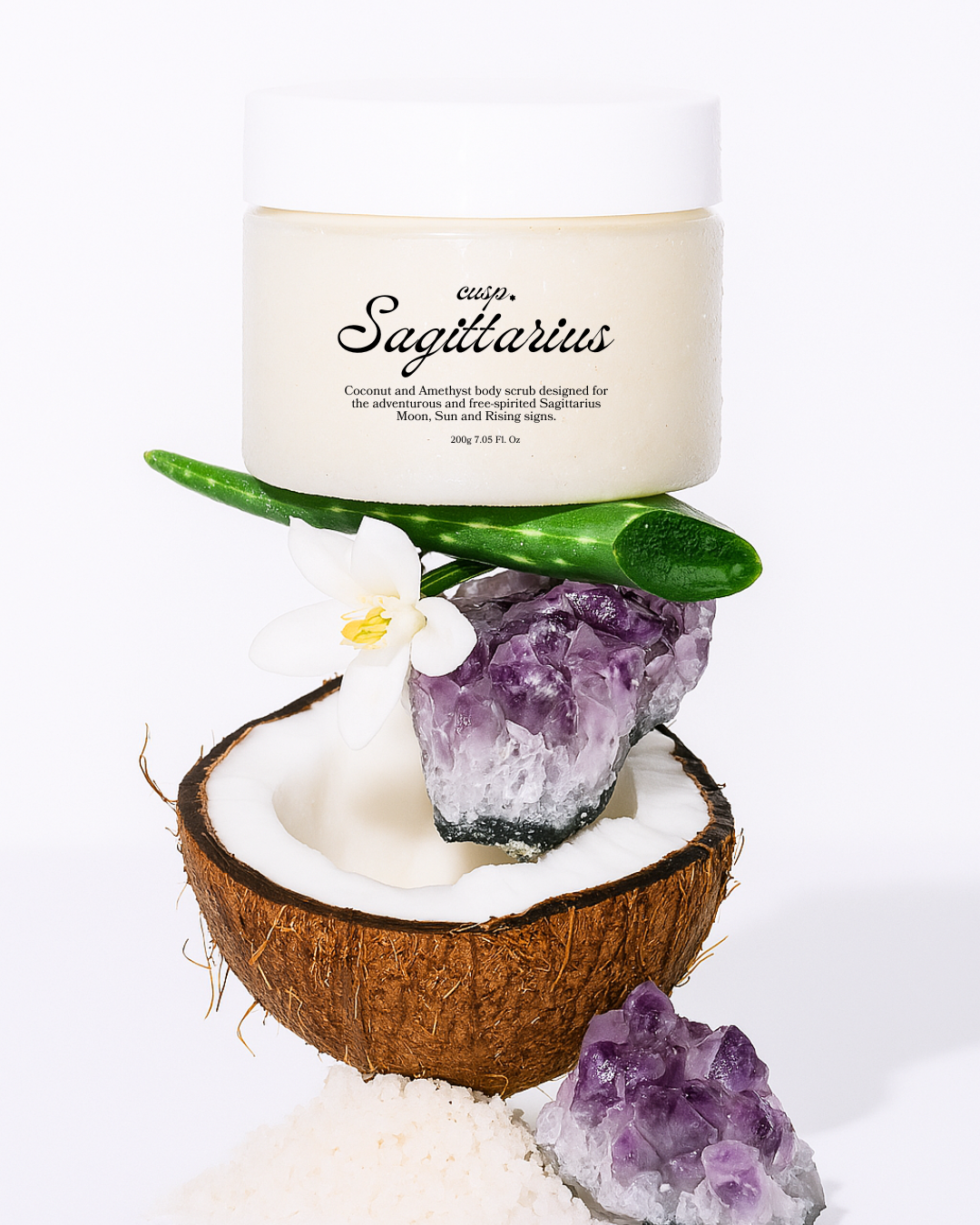 Sagittarius Amethyst and Coconut Oil Scrub